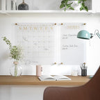 Martha Stewart Grayson Acrylic Calendar and Notes Board Set, Clear/Gold