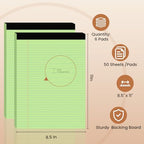 6pcs Legal Pads 8.5 x 11, Perforated Colored Notepad 8.5x11, 50Sheets/Pad