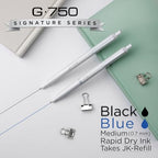 Zebra Pen G-750 Pearl White Retractable Gel Pen, Black Ink, 0.7mm, 1-Pack