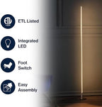 JONATHAN Y Iris 59.5" Modern LED Integrated Floor Lamp Metal, Gold