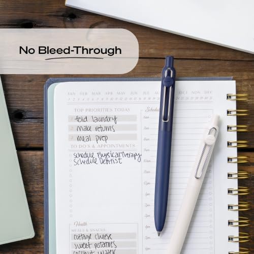uniball™ Zento Gel Pens, Black Ink, 0.7mm Medium Point, Retractable, 8 Count, Smooth Writing, Quick-Drying, No Smear, No Bleed, Shoreline Barrel Colors