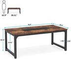 Tribesigns Modern Computer Desk, 70.8 x 35.4 inch Large Executive Office Desk Computer Table Study Writing Desk Workstation for Home Office,Rustic/Black