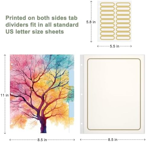 Rouidr 3 Ring Binder with clipboard, 1 inch 8.5 x 11 in Letter Size View Binders Organizer with Dividers Tabs & Clear Sleeves, School Supplies, Office Supplies