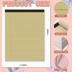 8.5'' x 11'' Colored Legal Pad Writing Wide Ruled, Assorted Colors, 8 Pcs