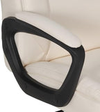 Amazon Basics Classic Puresoft PU Padded Mid-Back Office Chair with Armrest, Height Adjustable, Easy to Assemble, 26"D x 23.75"W x 42"H, Cream