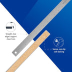 Westcott Stainless Steel Ruler, Zero-Center Scale with Non-Slip Cork Backing, Back-to-School, School Supplies, Classroom Supplies, 36-Inch