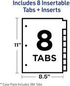 Avery Big Tab Insertable Dividers, 8-Tab, Multicolor, 1 Set