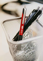 Zebra Pen STEEL G-350 & M-350 Pen & Mechanical Pencil Set, Red Barrel, 2-Pk