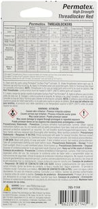 Permatex 27140 High Strength Threadlocker Red, 36 ml