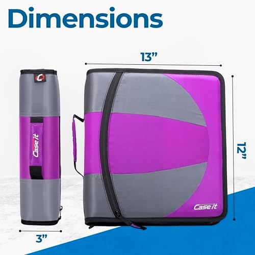 Case-it Dual Binder | Two 1.5" D-Rings | 600-Sheet | Dual-101 Deep Purple