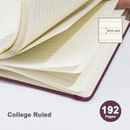 ViVin 6 Pack A5 Hardcover Lined Notebook,192 pg College Ruled 5.5x8.3