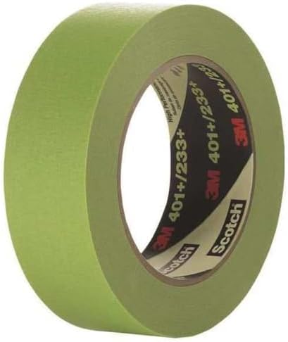 3M High Performance Green Masking Tape 401+, Superior Adhesion, Clean Removal, Highly Conformable, Paint-Bleed Resistant, 36 mm x 55 m, Individually Wrapped Roll, 1 Each