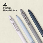 uniball™ Zento Gel Pens, Black Ink, 0.7mm Medium Point, Retractable, 4 Count, Smooth Writing, Quick-Drying, No Smear, No Bleed, Zen Barrel Colors