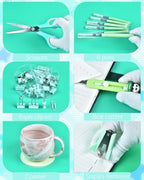 Green Desk Accessories and Organizers with Desk Organizer and 360°Rotating Pen Holder stapler Pen and a Lot of Office Green Office Supplies Beautifully Presented in a Gift Box