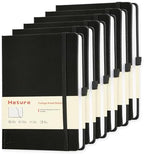 Heture Hardcover Notebooks, 6 Packs A5 Lined Journals Notebook for Writing 160 Pages, 8.2 x 5.5 inch, Classic Ruled Notebooks for College/Work/Travel (Black, 6 Pack)