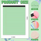 8.5'' x 11'' Colored Legal Pad Writing Wide Ruled, Pastel Colors, 8 Pcs