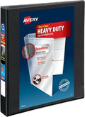 Avery Heavy-Duty View 3 Ring Binder, 1" One Touch Slant Rings, Holds 8.5" x 11" Paper, 1 Black Binder (05300) (Pack of 12)