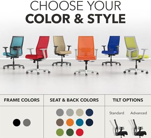 HON Ignition 2.0 Ergonomic Office Chair, Lumbar Support, Salamander