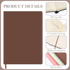 Tenceur 5 Pcs A4 College Ruled Notebook 8.5'' x 11'' Lined Journal 200 Pages Lined Artificial Leather Sketchbook for Writing Office School Business Home Gifts Supplies(Multi Color)