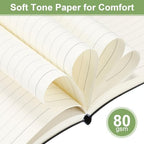SATINIOR 5 Pack A4 Notebooks Leather Softcover Journal, Assorted Color