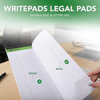 KAISA Legal Note pads 8.5 x 11，12pads 600 Sheets note pads Writing Pads Recycled Paper, Wide Ruled Perforated 50 sheets Premium Thick Paper Hard Back Notepads 8-1/2"x 11-3/4" Writing Tablet Canary For Office Supplies (Pack of 12pc)