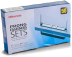 Officemate Prong Paper Fasteners, 2 inch Capacity, 2.75 inch Base, Box of 50 Complete Sets, (99852), Silver