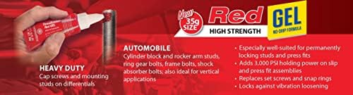 Permatex 27005 High Strength Threadlocker Red Gel Squeeze, 5 g (Pack of 2)