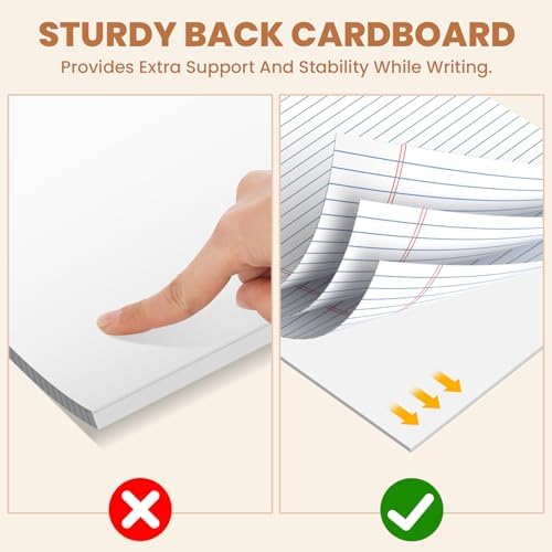 36pcs Legal Pads 8.5 x 11, Perforated White Notepad 8.5x11, 50Sheets/Pad