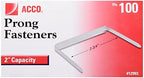 ACCO 2 Inch Capacity Prong Fastener Bases, 2-3/4 Inch Centers, 1 Case, 15 Boxes/Case, 100 Bases/Box (A7012993CS)