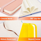 6 Pack Lined Journal Notebook for Work, 200 Pages, Medium 5.5" x 8.3", A5 College Ruled Notebook, 6 Colors, Hardcover Journaling Notebooks for Writing, Note Taking