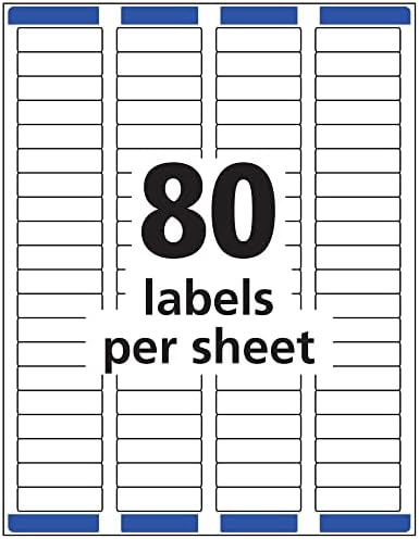 Avery® Printable Return Address Labels, 0.5" x 1.75", Matte Clear, 2,000 Blank Mailing Labels (08667)