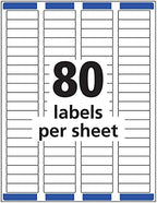 Avery® Printable Return Address Labels, 0.5" x 1.75", Matte Clear, 2,000 Blank Mailing Labels (08667)