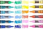 KINGART PRO 12-Piece Acrylic Paint Brush Pen Set – Tropical Colors – Flexible Nylon Brush Tip for Detailed Illustration and Lettering – Water-Based Opaque Art Markers for Multi-Surface Use