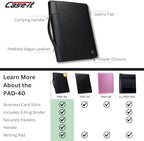 Case-it Zipper Padfolio | Letter Size | 3-Ring Binder | PAD-40 Black