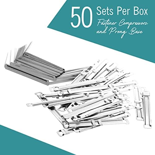 Prong Paper Fasteners, 2" Capacity Fasteners, 2.75" Base, 50 Complete Base Set Paper Fastener Prong Fasteners (Pack of 3)