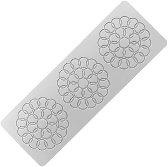 3D Hollow Leaf Fondant Lace Mold Multi Leaves Flower Candy Mold Chocolate Sugar Craft Cake Decoration Cupcake Top (D Bubble Circle_11.28 * 4 * 0.12inch)