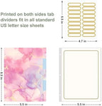 Rouidr Mini 3 Ring Binder with clipboard, 1 inch Round Binder Organizer, 8.5"x5.5" Cute Binder with 5 Dividers Tabs & Clear Sleeves, School Supplies, Office Supplies