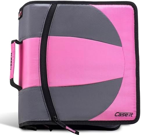 Case-it Dual Binder | Two 1.5" D-Rings | 600-Sheet | Dual-101 Light Pink