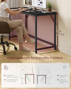 VASAGLE Computer Desk, Steel Frame Gaming Desk for Home Office, 47.2 Inch