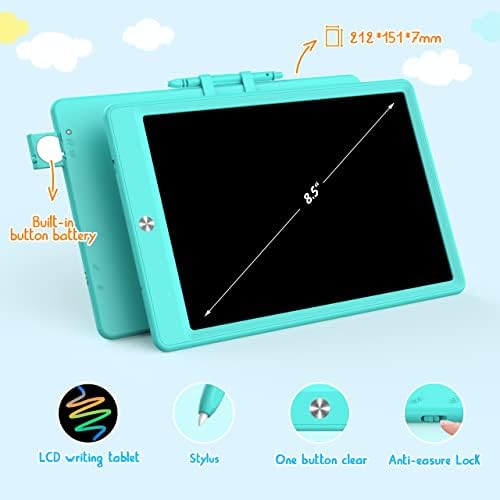 BUKEBU LCD Writing Tablet,8.5 inch Colorful Doodle Board for Kids (Blue)