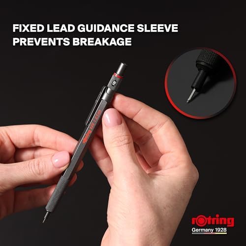 Rotring 500 Mechanical Pencil, Green Hexagonal Plastic Barrel and Non-Slip Textured Metal Grip, 0.5mm, HB Lead, 1 Count
