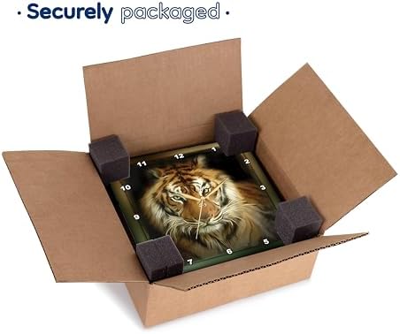 3dRose Wall Clock Silent - 13 inch - Portrait of a Tiger - Designs Animal Themes