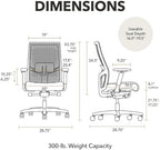 HON Ignition 2.0 ReActiv Ergonomic Office Chair, Lumbar Support, Ocean