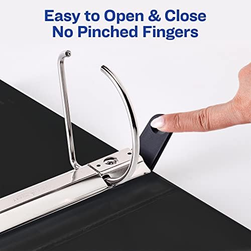 Avery Heavy-Duty View 3 Ring Binder, 4" One Touch Slant Rings, Holds 8.5" x 11" Paper, 2 Black Binders (79874)