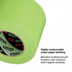 3M High Performance Green Masking Tape 401+, 72 mm x 55 m, 6.4 mil, 8/Case