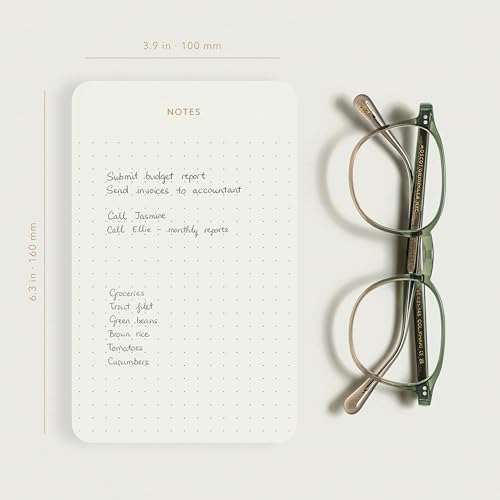 Small Dotted Notepads for Work, Gold Foil, 6.3 x 3.9 in, 3 Pack, 225 Sheets