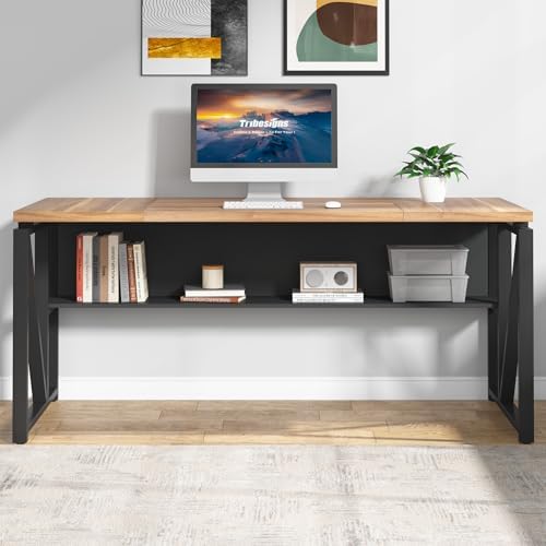 Tribesigns 63" Executive Desk with Reversible File Cabinet, Large L-Shaped Office Desk with Drawers, Business Furniture Workstation for Home Office