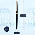 Waterman Hémisphère Fountain Pen Black with Gold Trim Medium Nib Blue Ink Gift Box