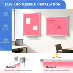 Double-Sided White Board Dry Erase Magnetic Whiteboard Wall 24x18 Pink