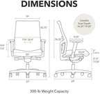 HON Ignition 2.0 Ergonomic Office Chair, Lumbar Support, Desk Chair, Sky